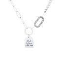 wholesale S925 Sterling Silver Mixed Chain with Zircon Letter Pendant Necklace Bracelet French Style Cool and Chic All-Match Accessories-0-4