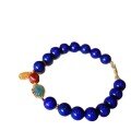 wholesale Metal material first, natural old mine lapis lazuli about 10mm single loop bracelet original DIY bracelet simple fashion and versatile style-0-4