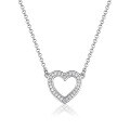 wholesale 925 Sterling Silver Heart-shaped Necklace and Bracelet Set, Minimalist Ins Style High-end Jewelry for Women-0-7