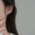 wholesale S925 Sterling Silver Square Diamond Stud Earrings, Minimalist and Luxurious Design, Unique Style M03772-0-3