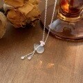 wholesale S925 Sterling Silver Chalcedony Gourd Pendant Necklace for Women, New Chinese Minimalist Fashion Collarbone Chain, New Collection Trendy-0-2