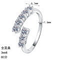 S925 Silver Moissanite Open Irregular Ring for Women-0-3