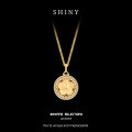 Sterling Silver Diamond-Inlaid Eight Treasures Compass Pendant Necklace-0-5
