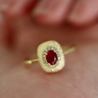 wholesale S925 Sterling Silver Overall Red Elk Retro Ins Style Ring, Light Luxury Minimalist Personality Band Pinky Ring Versatile Daily-BZ0515-Gold US size 8