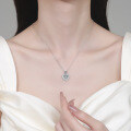 S925 Sterling Silver Moissanite Women's Necklace with Heart Pendant-0-2