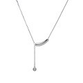 wholesale S925 Sterling Silver Minimalist Arc Smile Pendant Necklace for Women, Summer Simple Accessory, Understated Luxury Niche Style-0-4
