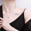 S925 Sterling Silver D Color Moissanite Cross-Border Fashion Round Pendant Necklace Wholesale-0-2