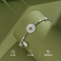 wholesale 925 Sterling Silver White Chalcedony Peace Buckle Bracelet for women-0-1