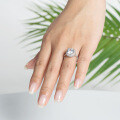 S925 Sterling Silver Round Zircon Inlaid Shining Ring, Women's Fashion Minimalist Design-0-1