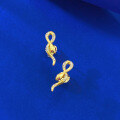 wholesale S925 Silver Gold-Plated, Mu Jing Jewelry Spring and Summer New Style Coiled Snake Wired Drawing Stud Earrings, Fashionable and High-End-0-2