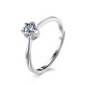 wholesale Sterling Silver D Color Moissanite Ring for Women, Small and Chic Design, High-End Feel, Gift for Girlfriend, Simple and Fashion-0-4