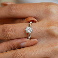 Sterling Silver S925 Moissanite Six-Prong Open Adjustable Ring Wedding Jewelry-0-1