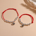 wholesale S925 Sterling Silver Beaded Bell Red String Bracelet for Women, Small Niche Design Birthday Year Gift for Girlfriend, Hand Rope Accessory-0-1