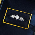 wholesale S925 silver new 1-carat princess-cut white ring for women, fashionable and versatile for daily wear-0-3