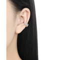 wholesale S925 Sterling Silver with Irregular Line Wrapping and Diamond Inlay Design, Minimalist and Unique Ins Style Ear Clips for Women-0-2
