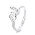 wholesale S925 Sterling Silver European and American Cross-Border Zircon Coiling Serpent Design Ring, Creative and Versatile Index Finger Ring for Men and Women-0-4