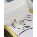 wholesale S925 Sterling Silver 496 Korean Version INS Minimalist Multi-Layer Three-Circle Hoop Women's Ear Clasp Earrings, Versatile and Stylish Ear Accessories-0-1