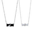 wholesale S925 Sterling Silver Bamboo-Themed Couple's Necklace Set, Men's and Women's Bamboo Pendant with Minimalist Design Engraving Accessories-0-4