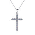wholesale PT950 Gold Plated 925 Sterling Silver Cross Pendant Necklace for Women with Moissanite, Factory Direct Wholesale in Stock-0-4