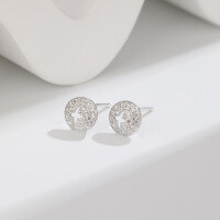 wholesale S925 Sterling Silver Dainty and Fresh Full Diamond Earrings for Women, European and American Style Hollow-Out Bird Earrings, Cross-Border Hot-Selling New Style-Full diamond earrings 925 silver