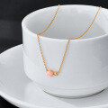 wholesale Gold-plated sterling silver with pink queen shell necklace, Japanese minimalist style, holiday gifts for little girls, wholesale from manufacturers-0-1
