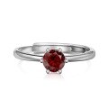 wholesale 925 Sterling Silver Cross-Border European and American Women's Vintage Classic Minimalist 6-Prong Birthstone Series Adjustable Open Ring-0-5
