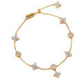 18k Gold Plated S925 Silver Classic Four-Leaf Clover Moissanite Bracelet-0-4
