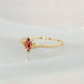 wholesale 10K Gold Japanese Natural Red Garnet Rose-Cut Marquise Gemstone Ring for Versatile Stacking-0-2