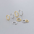 wholesale S925 Sterling Silver Minimalist Geometric Seamless Circular Nose Hoop Ear Clasp Indie Style Niche Design Plain Hoop Ear Clasp M06537-0-4