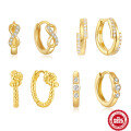 wholesale 925 Sterling Silver Micro-Inlaid Zircon Infinity Symbol Earrings,-0-0