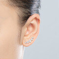 S925 Silver White Opal Earrings, Arched Design, Wholesale, Cross-border Live Sales-0-2
