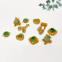 wholesale S925 silver gold-plated natural A-grade jade handmade DIY semi-finished crystal jewelry bracelet necklace accessories-Style 6