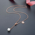 wholesale S925 silver rose gold minimalist Japanese style playful emoji happy smile pendant pearl choker necklace for women-0-1