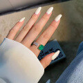 wholesale Metal material first, Zhuo Zhifan Jewelry new women's simulated emerald open ring,,-0-2