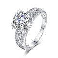 S925 Sterling Silver Hip-hop Bull Head Ring with Moissanite-0-3