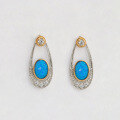 wholesale S925 Silver French-Design Retro British Style Synthetic Opal Earrings-0-0