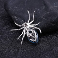 wholesale S925 Sterling Silver Insect Series Designer High-End Brooch, Spider Design with Natural Topaz Gemstone-0-2