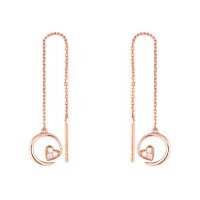 wholesale 18K gold, 14K rose gold, and 9K white gold fresh, sweet, and cute style accessories with diamond-studded ear threads, earrings, and one-piece drop shipping-White Gold>9K-Moissanite