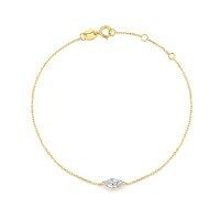 wholesale 18k Gold Plated Lab-Grown Diamond Bracelet for Women, 03 Carat Oval-Cut Diamond Gold Chain, Ins Style Fresh and Delicate-18k gold cultured diamond bracelet