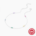 wholesale S925 Sterling Silver Adjustable Colorful Diamond Pendant and Versatile Anklet, a Summer Style-0-4