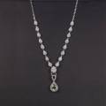 wholesale S925 Sterling Silver Full Diamond Pendant Necklace for Women, Versatile High-End Design Elegant Collarbone Chain Universal Necklace-0-1