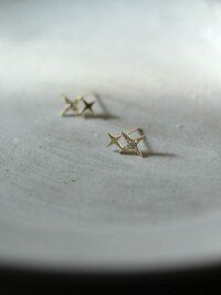 wholesale 9K Gold French Petite Lucky Star Earrings, Fashionable, Luxurious, Versatile, and Sophisticated with an Upscale and Grand Ambiance-9K single price