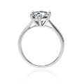 wholesale S925 Silver TikTok Live Hot-Selling Half-Bezel Six-Prong Micro-Paved Ring, Fashionable Niche Moissanite Women's Ring-0-4