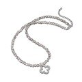 wholesale S925 Sterling Silver High-End INS Style Women's Necklace with Heart-Shaped Four-Leaf Clover Pendant, Luxurious Crystal Zirconia Beaded Chain-0-5
