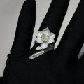 wholesale S925 Sterling Silver New Chinese Style Narcissus Flower Ring for Women, Light Luxury High-End Sense Chinese Style Floral Ring, Tail Ring with High Aesthetics-0-1