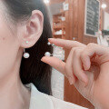 wholesale S925 Silver Korean Version Dongdaemun Ins Style Spherical Brushed Matte Trendy Design Earring Ear Clip-0-3