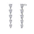 wholesale S925 Sterling Silver Korean and Japanese Hit Waterdrop Bow Zircon Inlaid Luxury Elegant Geometric Earrings-0-10