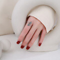 wholesale S925 Sterling Silver Retro Auspicious Ruyi Lock Twist Shank Meaningful Creative Adjustable Open Ring-0-3