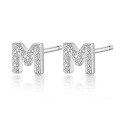 wholesale Metal material: 925 Sterling Silver Earring type: Stud Earrings Style: Luxury, High-end Feature: Inlaid with Zircon Design: 26 Letters Target audience: Women Use: Cross-border wholesale-0-17