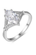 wholesale S925 Silver Set Marquise Moissanite Ring Elegant Classic Design Shining Fashion Amazon Best Seller-0-6